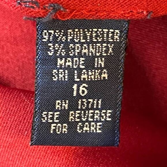 VTG 90s KAREN SCOTT Stretchy Lined Maxi Wrap Skirt in Red SZ L - Picture 8 of 10